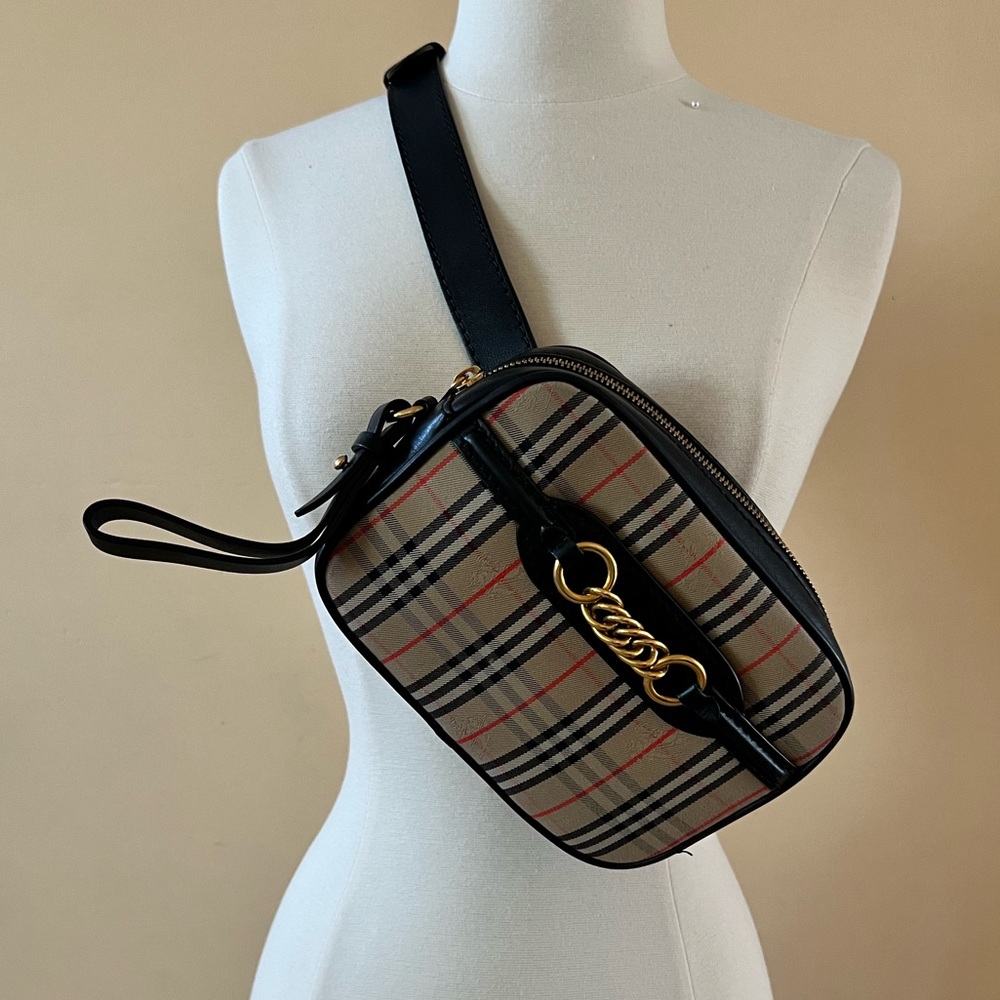 Burberry The 1983 Check  Bum Bag with Leather Trim